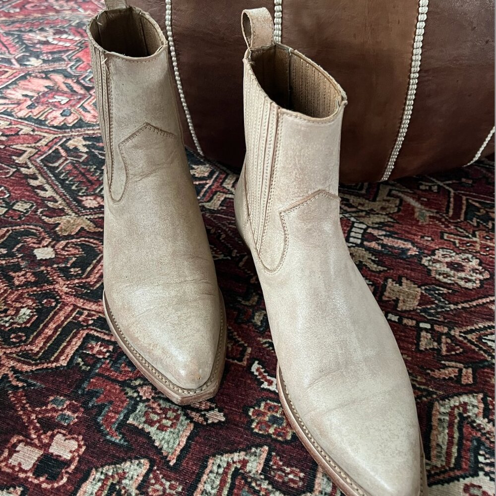 Frye Beige Suede Ankle Boots - Picture 2 of 5